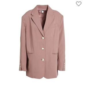 Topshop Women's Blazer in Mauve. Oversized. Size 6.